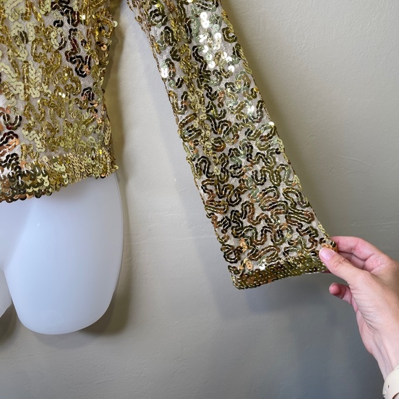 Gold Hawk | Golden Sequin Embellished Cardigan - Picture 7 of 16